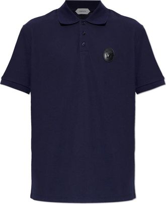 Versace Katoenen Piqu&eacute; Polo - Heren - Polos - Blauw - 3XL - Katoen - Tops