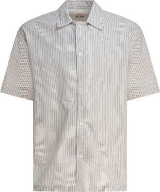 Norse Projects Mads Poplin Stripe Ss Shirts Beige-Uomo