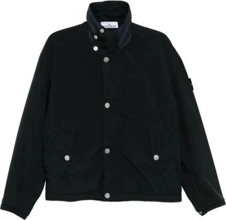 Stone Island Logo-patch Jacket - Heren - Zomerjassen - Blauw - XL - Polyester - Jassen
