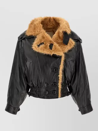 Isabel Marant lamb leather oversized double-breasted jacket