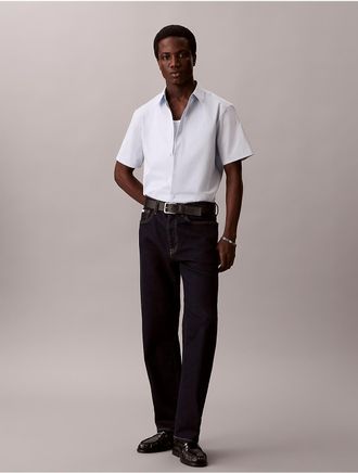 Calvin Klein Mens Cotton Stretch Classic Button-Down Shirt - Light/Pastel Blue - 2XL