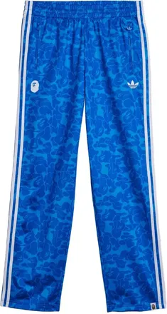 adidas x BAPE Pantaloni sportivi con stampa camouflage e righe laterali - Blu