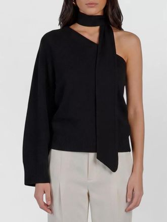 Federica Tosi cashmere one-shoulder ribbed long-sleeve sweater