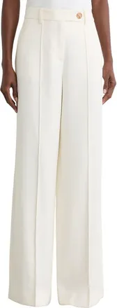 Reiss Malin High Waist Wide Leg Pants in Cream at Nordstrom, Size 14 Us