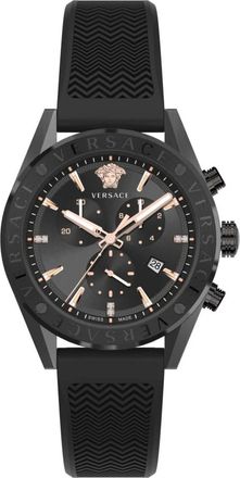 Versace Chronograafhorloge met siliconen band - Heren - Horloges - Zwart - ONE Size - Accessoires