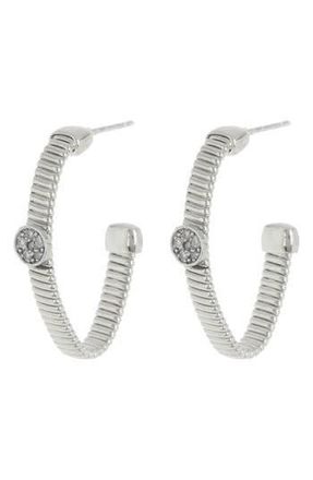 Meshmerise 25mm Diamond Hoop Earrings - 0.06 ctw in White at Nordstrom Rack