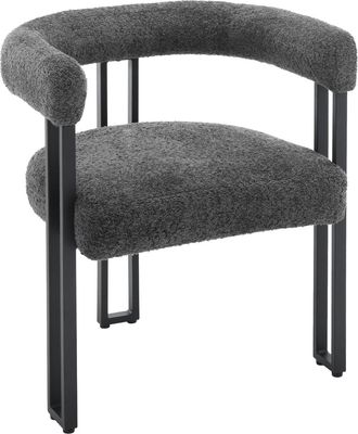 Woltu Woltu 1x Sillas De Comedor Sillas De Cocina Con Patas De Metal Para Comedor, Chenilla, Gris Oscuro