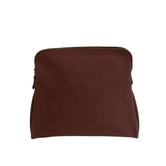 Herm&egrave;s Brown Canvas Pouch (Pre-Owned)