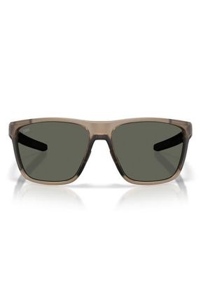 Costa Ferg 62mm Polarized Pillow Sunglasses in Matte Brown Smoke /Gray 580G at Nordstrom