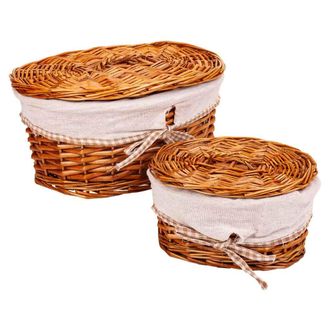 Wanderlust Deco Wanderlust Deco - Set 2 Cajas De Mimbre Marrones