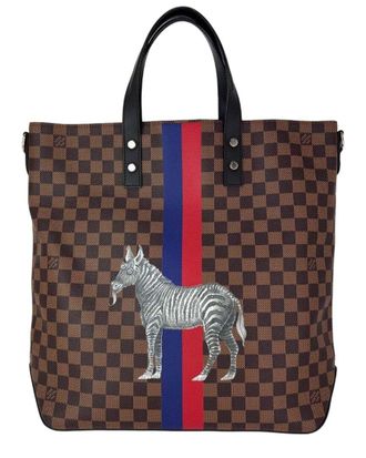 Louis Vuitton Brown Damier Ebene Canvas Savane Zebra Atlas Tote (Authentic Pre-Loved)