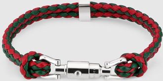 Gucci Braided Bracelet With Piston Detail Leather