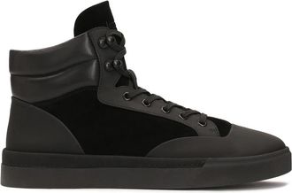Kazar Hoge sneakers in drie verschillende materialen - Heren - Sneakers - Zwart - 41 EU - Leer - Schoenen