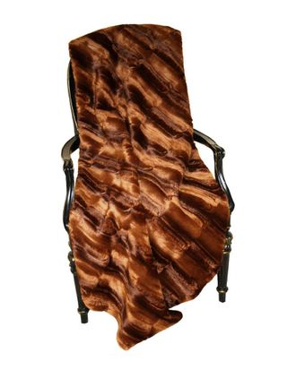 Montague & Capulet Burnt Almond Faux Fur Throw