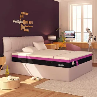 Baldiflex Baldiflex - Materasso Memory E Gel Alto 25 Cm Higel Extra Fresco Con Fodera Sfoderabile, Piazza E Mezza Misura 120x200 Cm