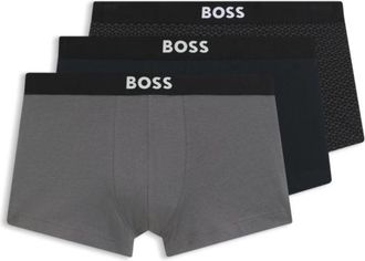 BOSS ONE three-pack of trunks in stretch cotton