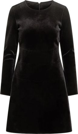 Emporio Armani Chenille Jersey Jurk - Dames - Korte kleedjes - Zwart - XL - Polyester - Kleedjes