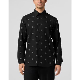 Philipp Plein Sugar Daddy Cut Shirt Monogram Strass Men in Black at Nordstrom, Size Xxx-Large