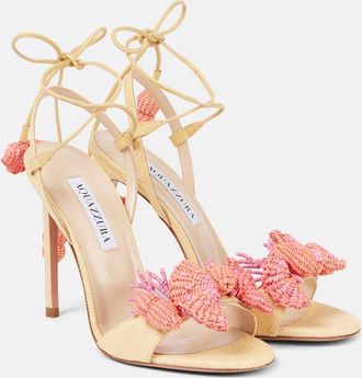 Aquazzura Sandali Marea 105 in rafia con pelle