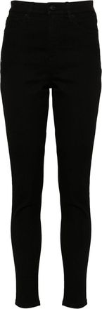DKNY logo-patch jeans - women - Polyester/Spandex/Elastane/Cotton - 25 - Black