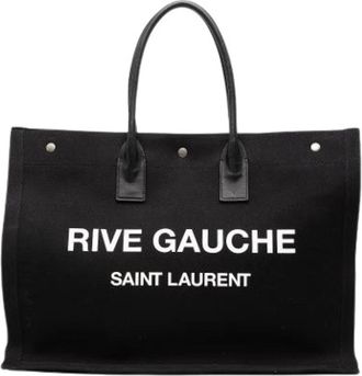 Saint Laurent Pre-owned Canvas Shoulder Bag - Dames - Vintage Schoudertas - Zwart - ONE Size - Leer - Vintage