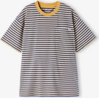 Jonen Gestreiftes T-Shirt mit Brusttasche JONEN, Recycling-Baumwolle blau gestreift