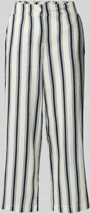 Christian Berg Straight Fit Leinenhose in verk&uuml;rzter Passform in Offwhite, Gr&ouml;&szlig;e 34