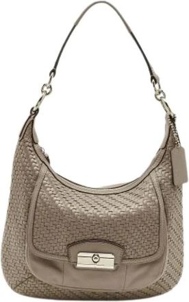 Coach Pre-owned Leren Schoudertas - Dames - Vintage Schoudertas - Grijs - ONE Size - Leer - Vintage