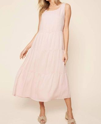 Sugarlips Paloma Tiered Midi Dress In Blush