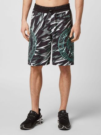 Plein Sport Jersey Sports Shorts with Graphic Print and Drawstring Waist