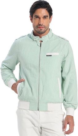 Members Only Mens Seersucker Iconic Racer Jacket in Green at Nordstrom, Size Xx-Large
