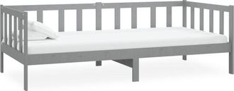 vidaXL Sofá cama sin colchón madera maciza de pino gris 90x200 cm Vidaxl