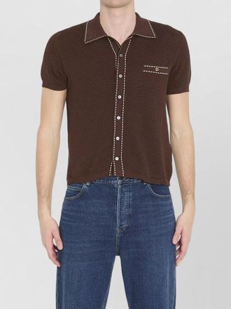 Versace knit shirt regular fit point collar