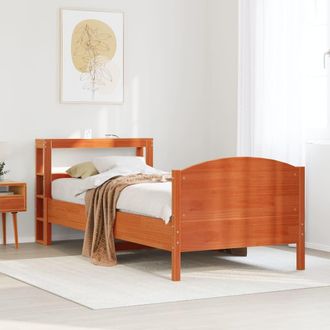 Berkfield Home Bed Frame without Mattress Wax Brown 75x190 cm Small Single Solid Wood Pine