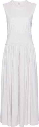 Toteme mélange-effect jersey midi dress - women - Organic Cotton - M - Grey