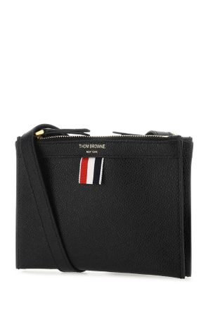 Thom Browne Womens Black Leather Mini Document Holder 001 Extra-Accessori