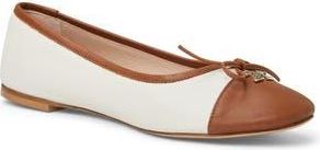 Bruno Magli Donatella Cap Toe Ballet Flat in Brown/Cream at Nordstrom Rack, Size 10.5