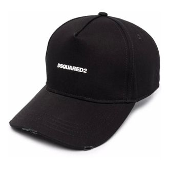 Dsquared2 Caps, unisex, Black, Size: ONE SIZE Embroidered Baseball Cap