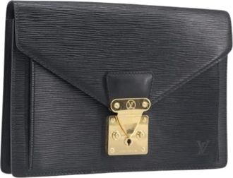 Louis Vuitton Pre-owned Vintage Clutch Bag - Dames - Vintage Clutch - Zwart - ONE Size - Leer - Vintage