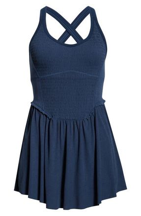 Free People FP Movement Smockin Hot Dress in Midnight Navy at Nordstrom, Size X-Large