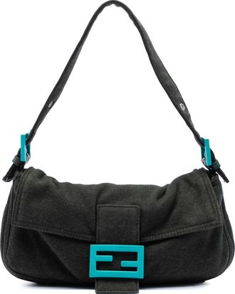 Fendi Pre-owned Womens Wool Baguette - Dark Grey Textile - One Size