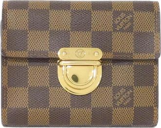 Louis Vuitton Brown Coated Canvas Wallet (Tri-Fold) (Pre-Owned)
