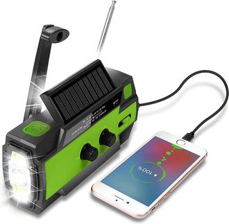OEM Radio Solar, Manivela, Bater&iacute;a De 2000 Mah, Luz Led, Alarma Sos, Camping, Supervivencia
