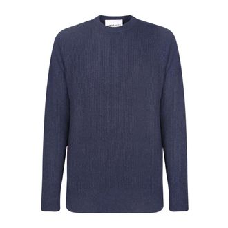 Amaranto Jersey de cuello redondo de lana y cachemira - Knitwear - Hombre - Azul - XL