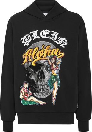 Philipp Plein Hooded Sweatshirt Hawaii - Heren - Hoodies - Zwart - 3XL - Katoen - Hoodies & sweatvesten
