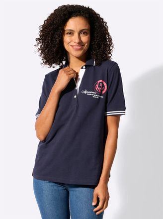 Casual Looks Poloshirt CASUAL LOOKS Poloshirt, Damen, Gr. 36, marine, 100% Baumwolle, unifarben, Shirts Poloshirt