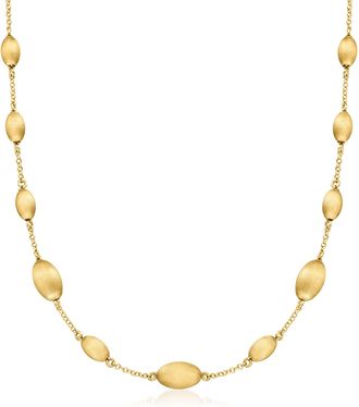 Ross-Simons Italian 18kt Gold Over Sterling Oval Bead Station Necklace