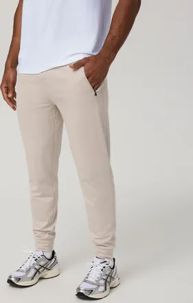 Vuori Clothing Ponto Performance Jogger Pants | Ecru Heather | Medium