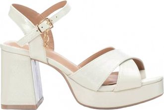 Xti Womens Heeled Platform Sandal In Ice