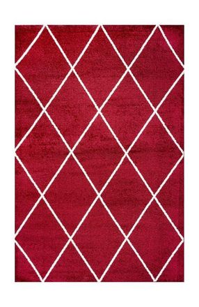 Jonathan Y Designs Cole Minimalist Diamond Trellis Area Rug in Red/white at Nordstrom, Size 4Ft 0In X 6Ft 0In
